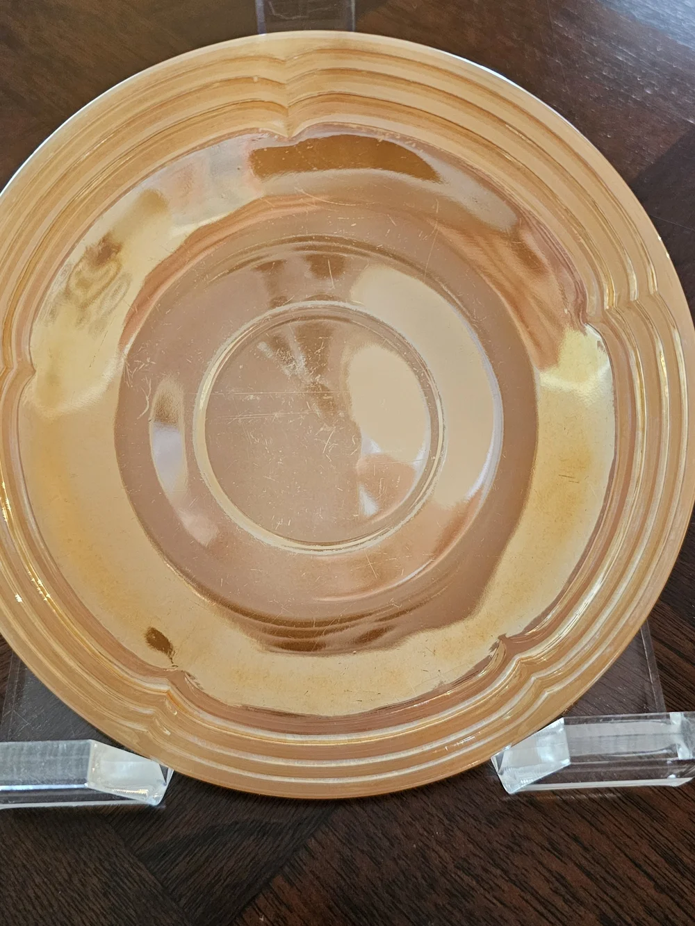 Vintage Fire-King Peach Lustre Saucer 